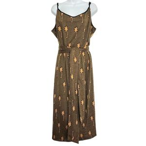 Hutch X Modcloth Dress Palm Tree Faux Wrap Black Ochre New 3X